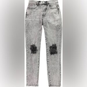 DSTLD Women's Mom Distressed Jeans in Gray Acid Wash NEW 28x28